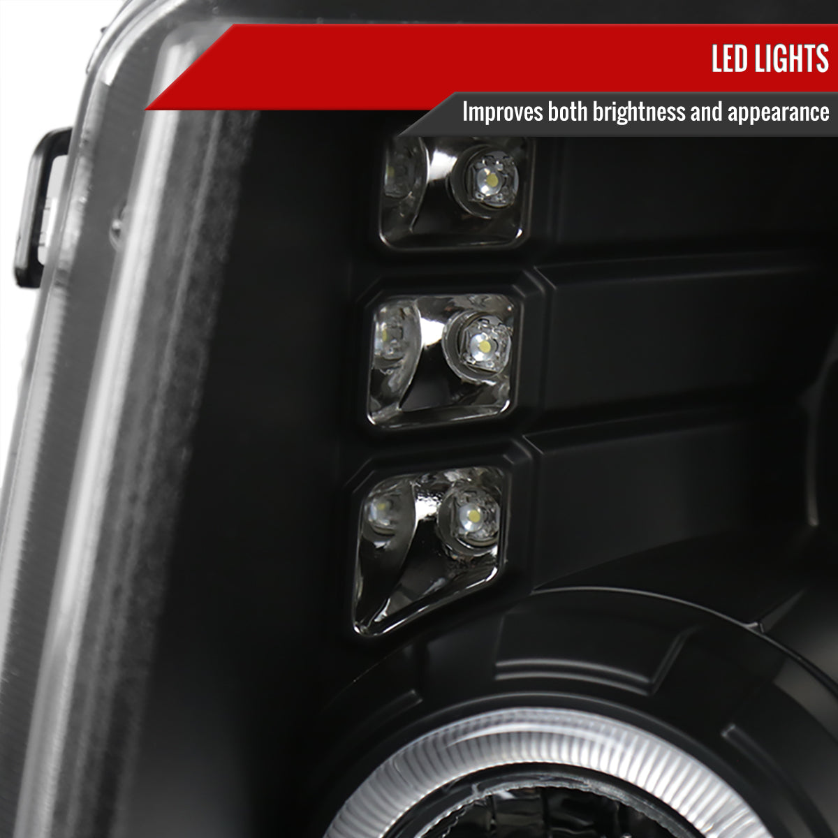 2009-2014 Ford F-150 Dual Halo Projector Headlights (Matte Black Housing/Clear Lens)