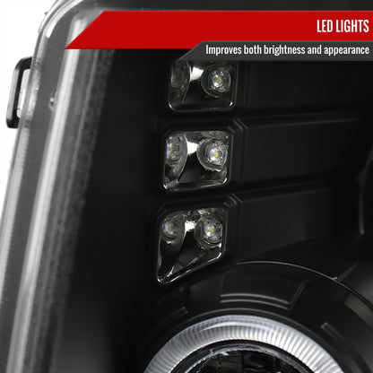 2009-2014 Ford F-150 Dual Halo Projector Headlights (Matte Black Housing/Clear Lens)