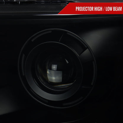 2009-2014 Ford F-150 Projector Headlights w/ LED Light Strip (Black Housing/Smoked Lens)