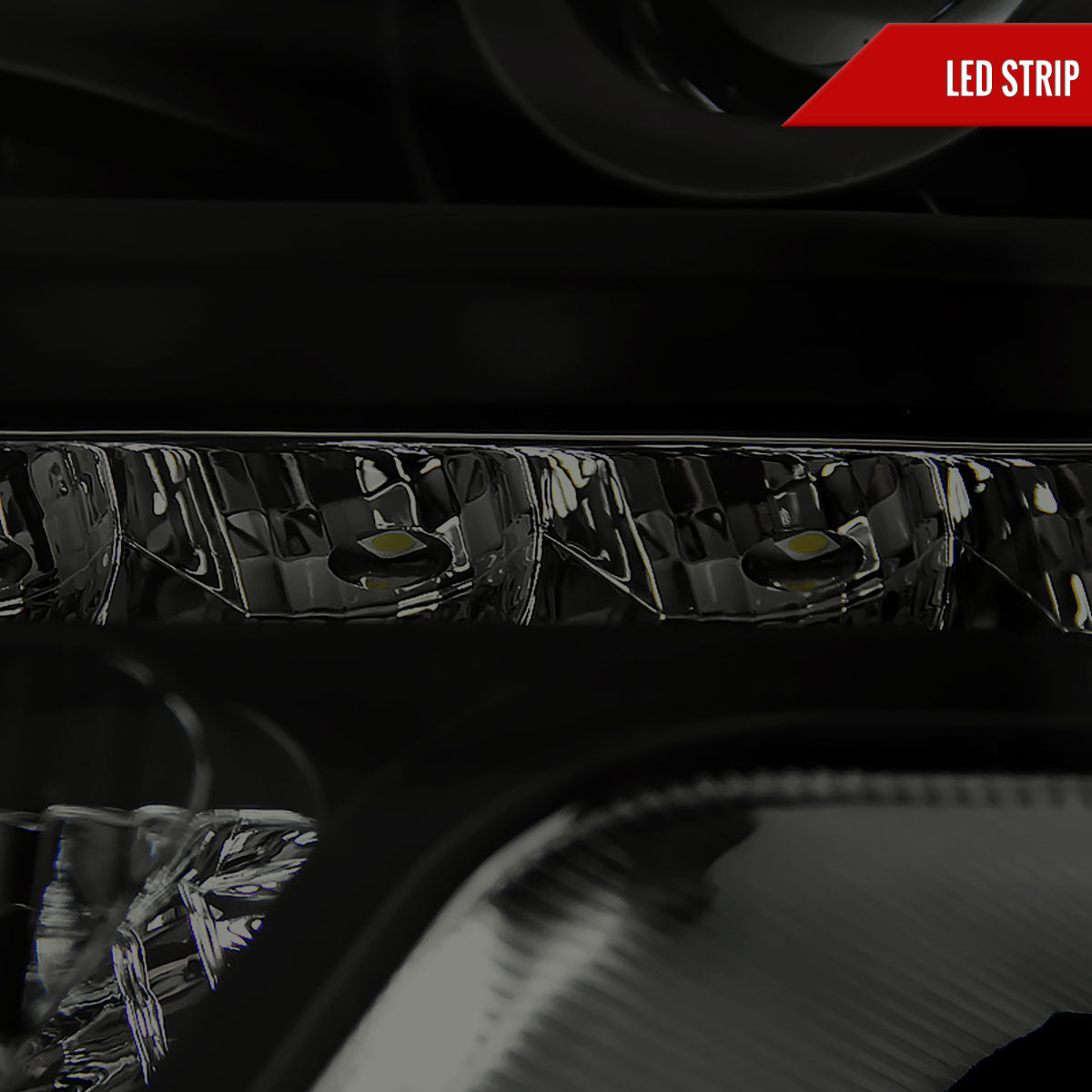 2009-2014 Ford F-150 Projector Headlights w/ LED Light Strip (Black Housing/Smoked Lens)