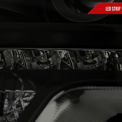 2009-2014 Ford F-150 Projector Headlights w/ LED Light Strip (Black Housing/Smoked Lens)