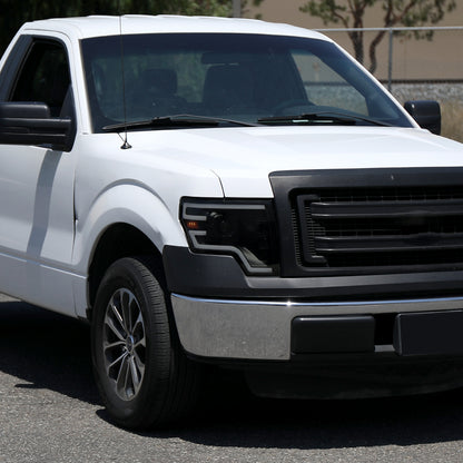 2009-2014 Ford F-150 Switchback Sequential LED Turn Signal Projector Headlights (Matte Black Housing/Smoked Lens)