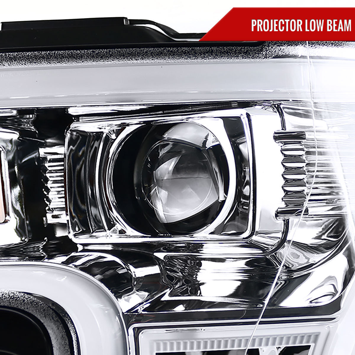 2015-2017 Ford F-150 LED Bar Projector Headlights (Chrome Housing/Clear Lens)