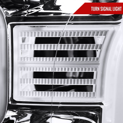 2015-2017 Ford F-150 LED Bar Projector Headlights (Chrome Housing/Clear Lens)