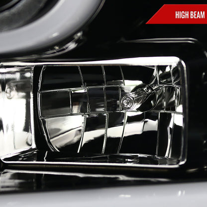 2015-2017 Ford F-150 LED Bar Projector Headlights (Jet Black Housing/Clear Lens)