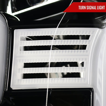 2015-2017 Ford F-150 LED Bar Projector Headlights (Jet Black Housing/Clear Lens)
