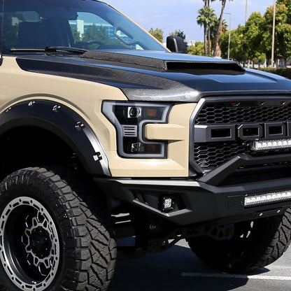 2015-2017 Ford F-150 LED Bar Projector Headlights (Jet Black Housing/Clear Lens)