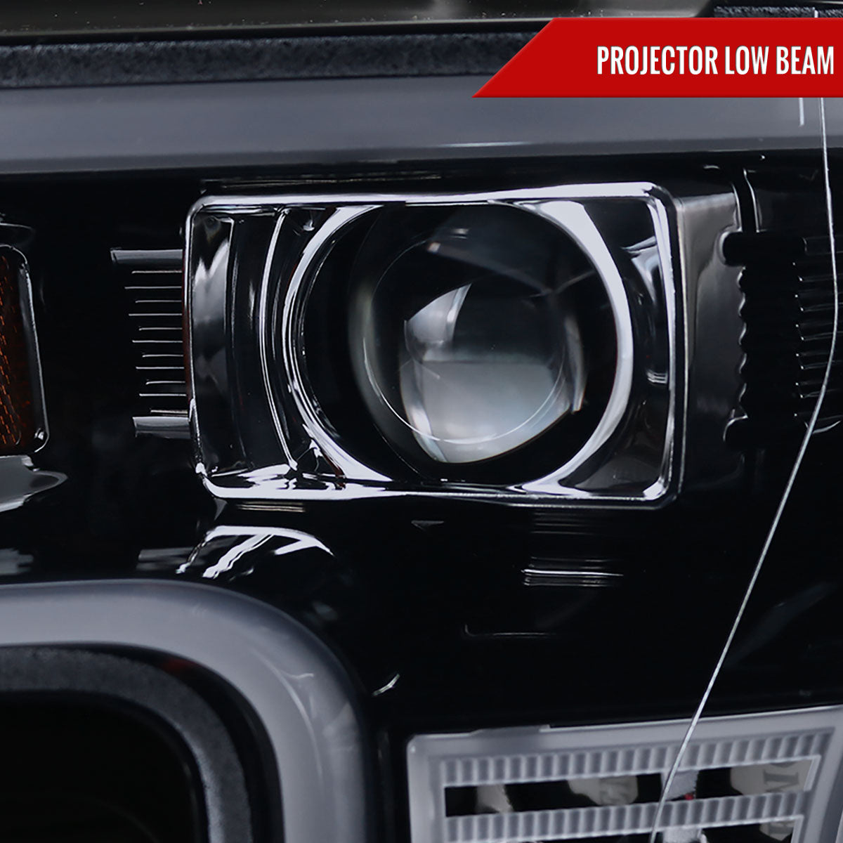 2015-2017 Ford F-150 LED Bar Outline Projector Headlights (Glossy Black Housing/Smoked Lens)