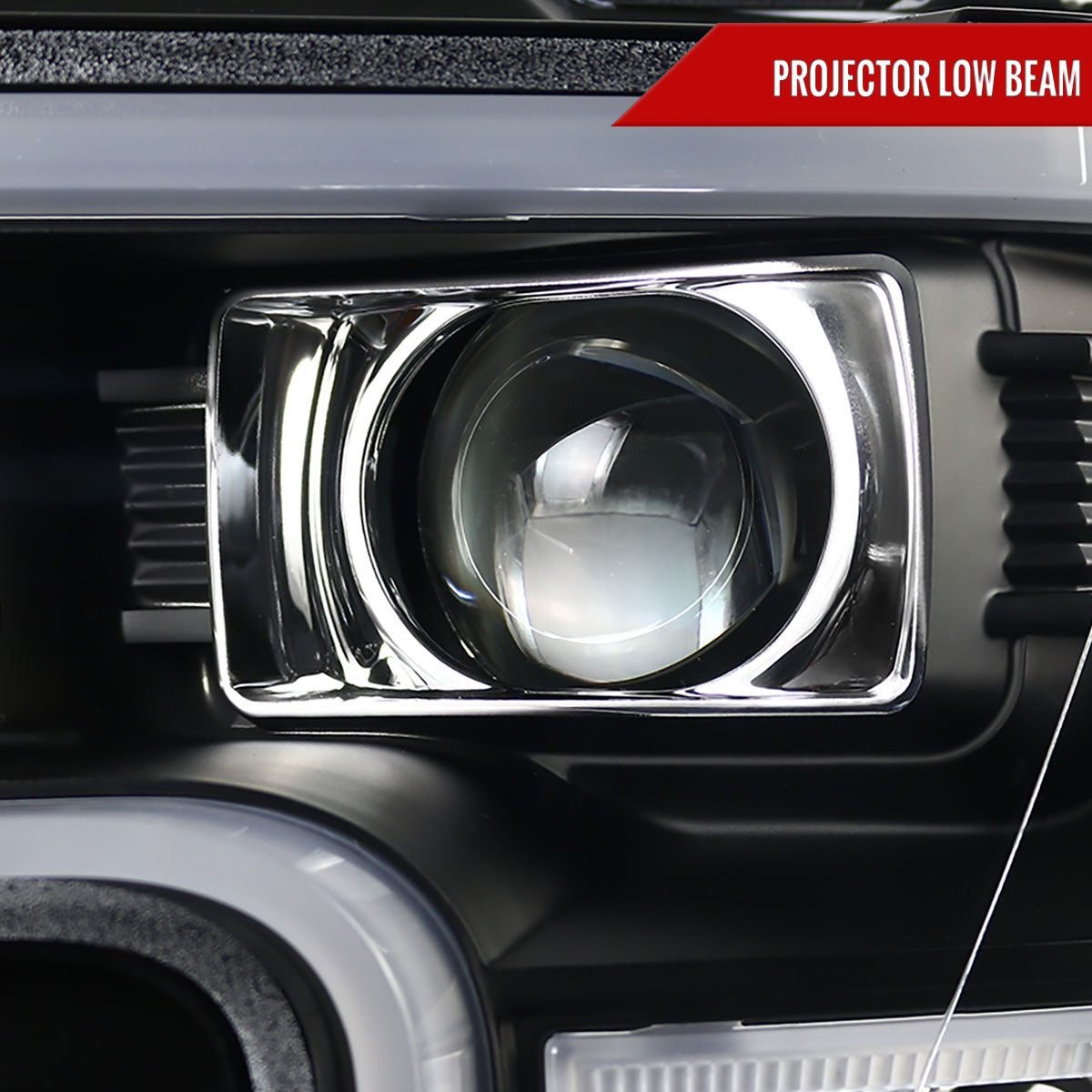 2015-2017 Ford F-150 LED Bar Projector Headlights (Matte Black Housing/Clear Lens)