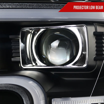 2015-2017 Ford F-150 LED Bar Projector Headlights (Matte Black Housing/Clear Lens)