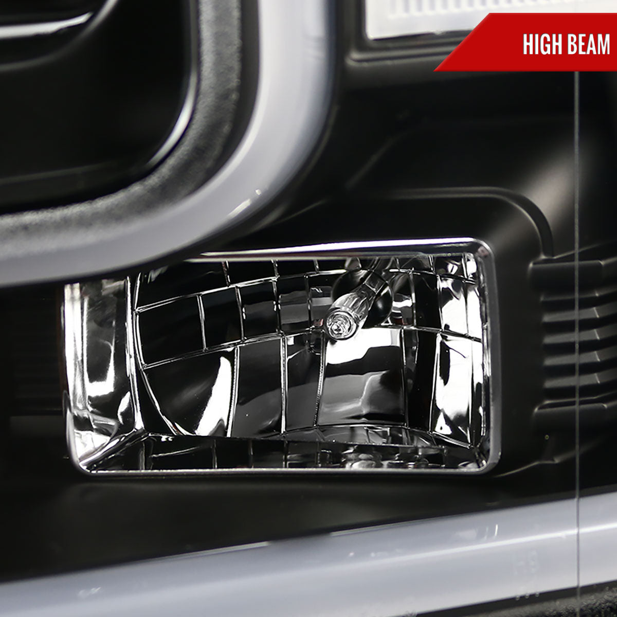 2015-2017 Ford F-150 LED Bar Projector Headlights (Matte Black Housing/Clear Lens)