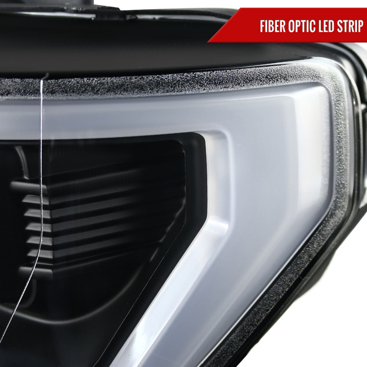 2015-2017 Ford F-150 LED Bar Projector Headlights (Matte Black Housing/Clear Lens)