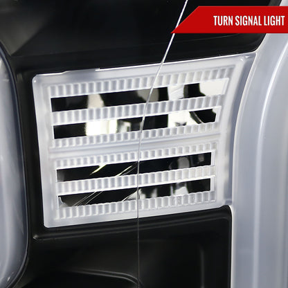 2015-2017 Ford F-150 LED Bar Projector Headlights (Matte Black Housing/Clear Lens)