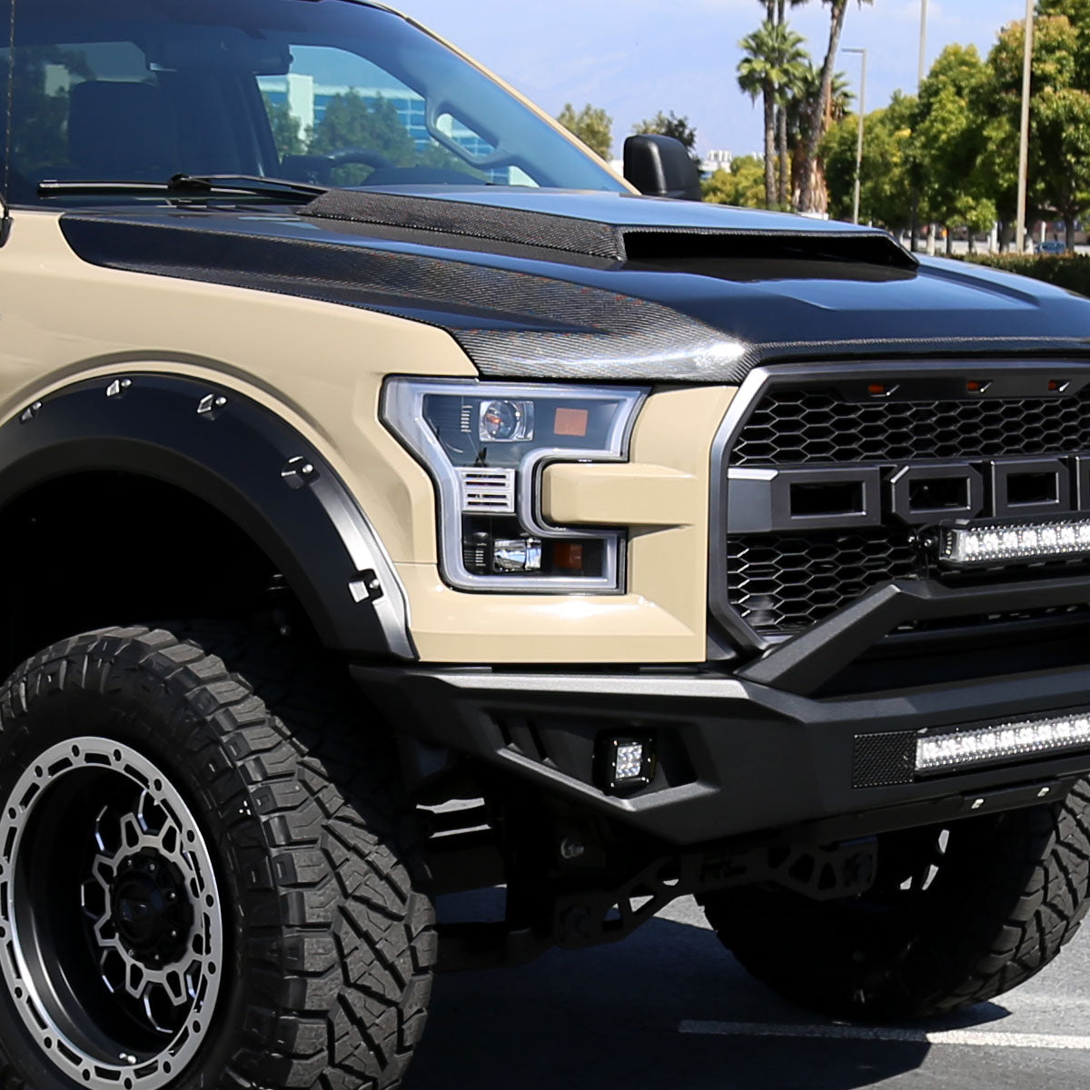 2015-2017 Ford F-150 LED Bar Projector Headlights (Matte Black Housing/Clear Lens)