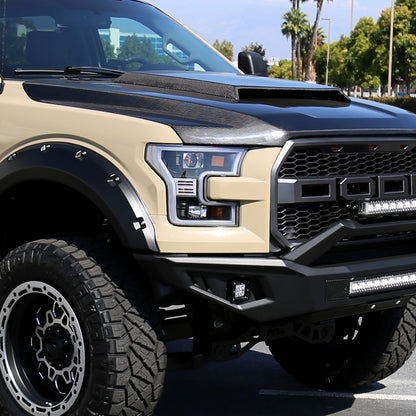 2015-2017 Ford F-150 LED Bar Projector Headlights (Matte Black Housing/Clear Lens)