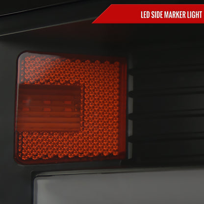 2015-2017 Ford F-150 LED Bar Projector Headlights w/ Switchback Sequential Turn Signals (Black Housing / Smoked Lens)