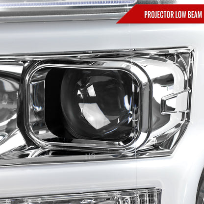 2018-2020 Ford F-150 LED C-Bar Projector Headlights (Chrome Housing / Clear Lens)