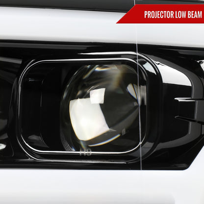 2018-2020 Ford F-150 LED C-Bar Projector Headlights (Glossy Black Housing / Clear Lens)
