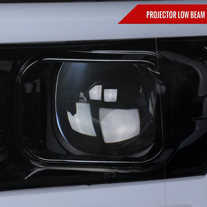 2018-2020 Ford F-150 LED C-Bar Projector Headlights (Black Housing / Smoked Lens)