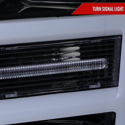2018-2020 Ford F-150 LED C-Bar Projector Headlights (Black Housing / Smoked Lens)