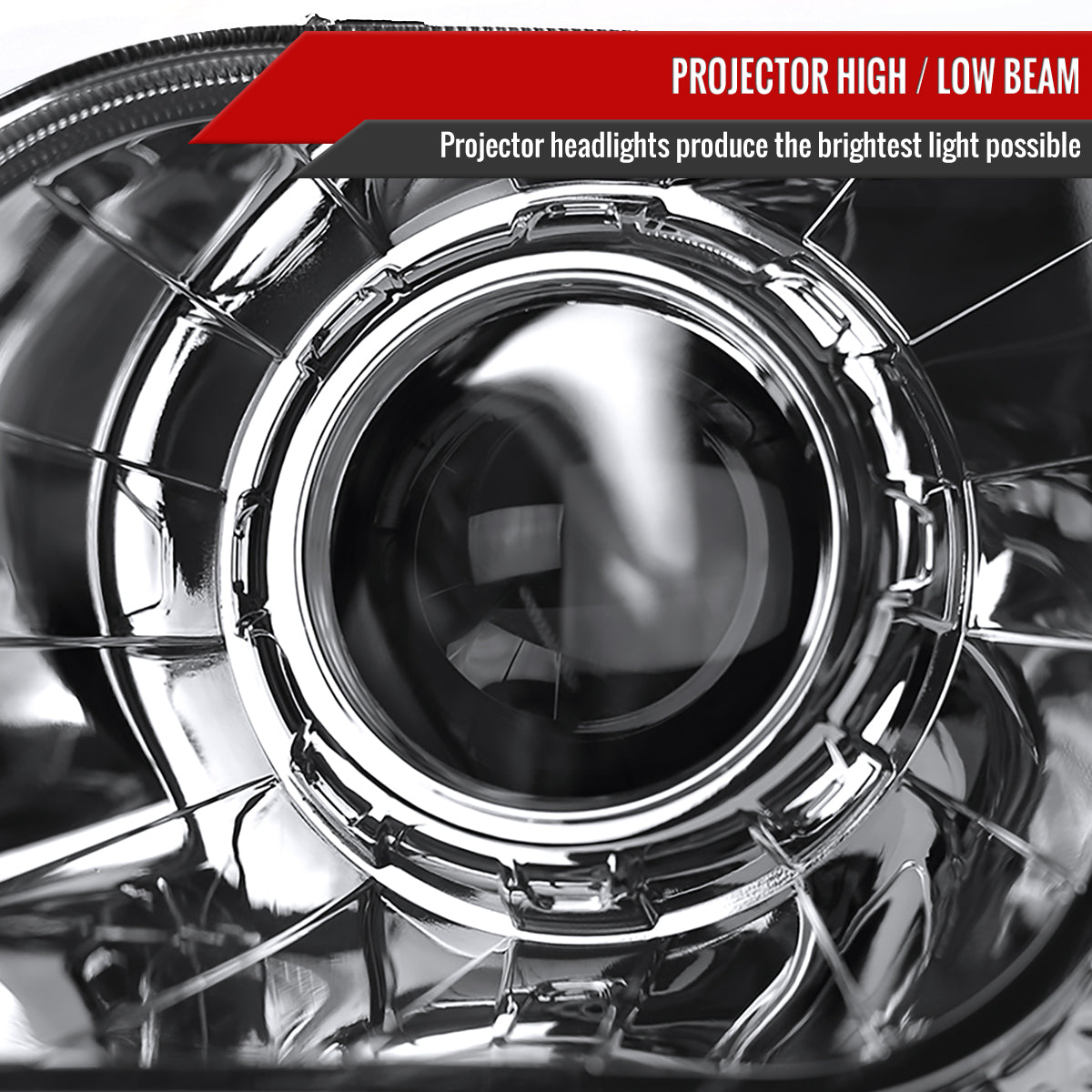 1997-2004 Ford F-150 / 1997-2002 Expedition Projector Headlights w/ SMD LED Light Strip (Chrome Housing/Clear Lens)