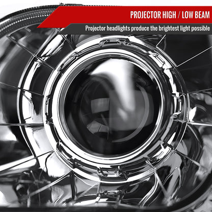 1997-2004 Ford F-150 / 1997-2002 Expedition Projector Headlights w/ SMD LED Light Strip (Chrome Housing/Clear Lens)