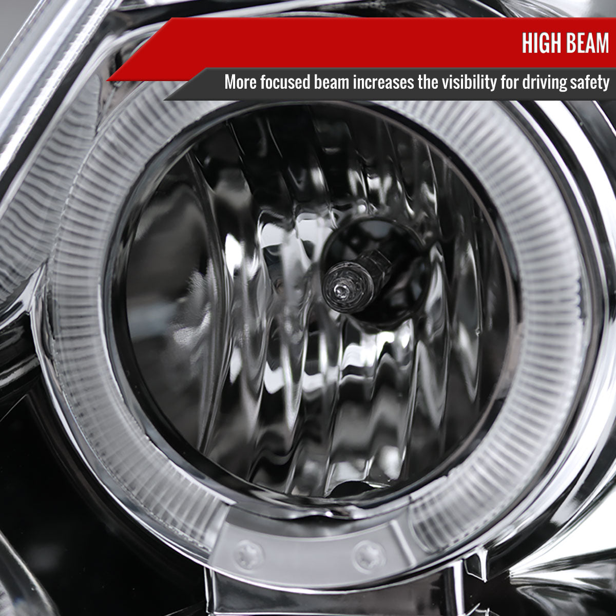 1997-2004 Ford F-150 / 1997-2002 Expedition Dual Halo Projector Headlights (Chrome Housing/Clear Lens)