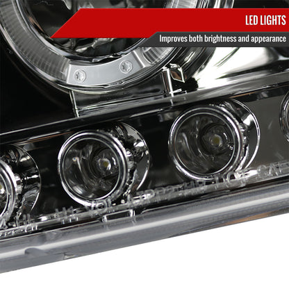 1997-2004 Ford F-150 / 1997-2002 Expedition Dual Halo Projector Headlights (Chrome Housing/Clear Lens)