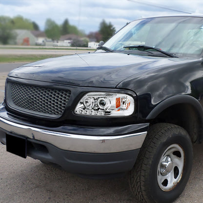 1997-2004 Ford F-150 / 1997-2002 Expedition Dual Halo Projector Headlights (Chrome Housing/Clear Lens)