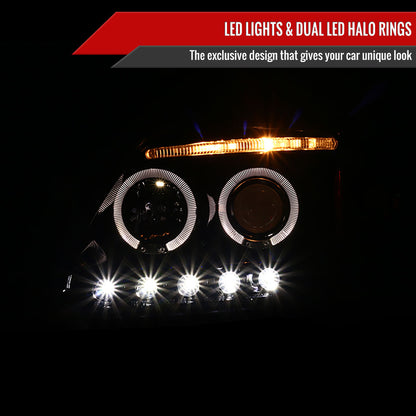 1997-2004 Ford F-150 / 1997-2002 Expedition Dual Halo Projector Headlights (Jet Black Housing/Clear Lens)
