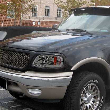 1997-2004 Ford F-150 / 1997-2002 Expedition Projector Headlights w/ SMD LED Light Strip (Chrome Housing/Smoked Lens)
