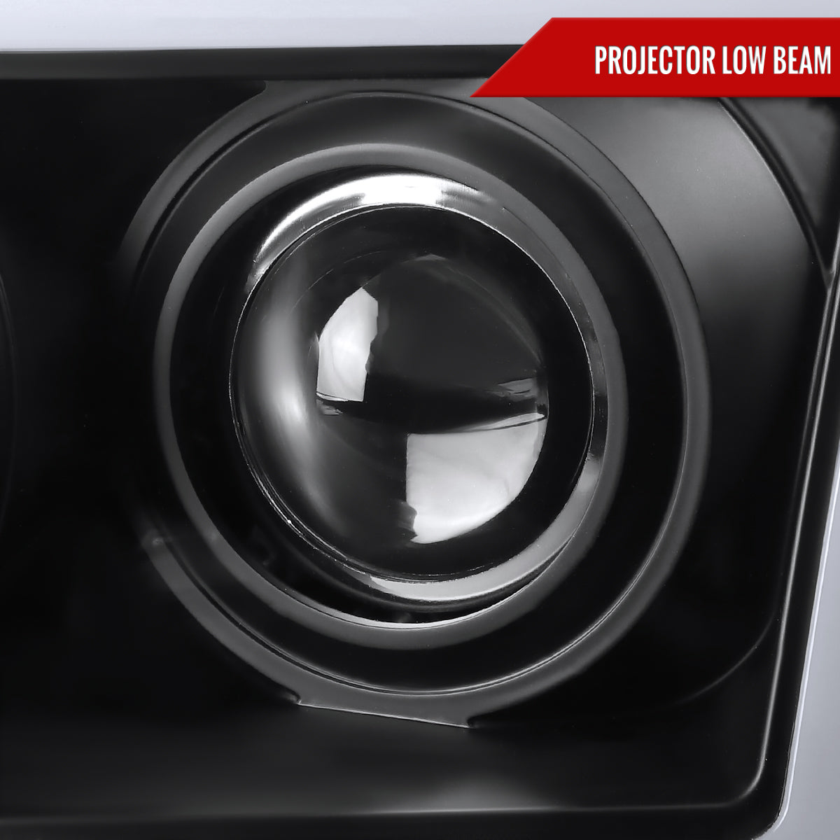1997-2004 Ford F-150 / 1997-2002 Expedition LED C-Bar Projector Headlights (Black Housing/Clear Lens)