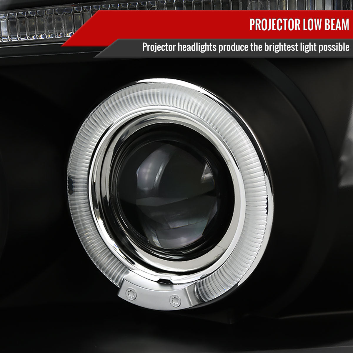 1997-2004 Ford F-150 / 1997-2002 Expedition Dual Halo Projector Headlights (Matte Black Housing/Clear Lens)