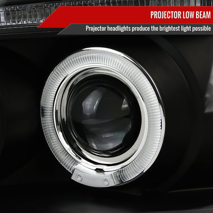 1997-2004 Ford F-150 / 1997-2002 Expedition Dual Halo Projector Headlights (Matte Black Housing/Clear Lens)