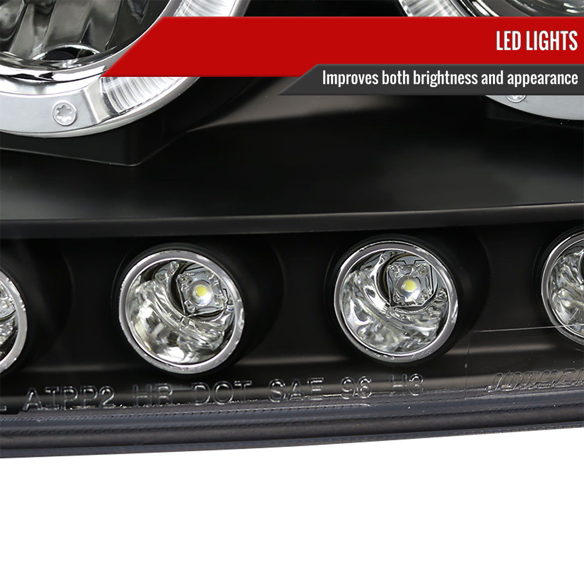 1997-2004 Ford F-150 / 1997-2002 Expedition Dual Halo Projector Headlights (Matte Black Housing/Clear Lens)