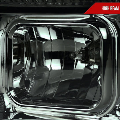 2008-2010 Ford F-250 F-350 F-450 LED C-Bar Projector Headlight (Chrome Housing/Smoked Lens)