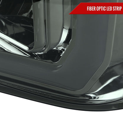 2008-2010 Ford F-250 F-350 F-450 LED C-Bar Projector Headlight (Chrome Housing/Smoked Lens)