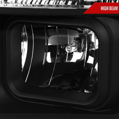 2008-2010 Ford F-250 F-350 F-450 LED C-Bar Projector Headlight (Matte Black Housing/Clear Lens)