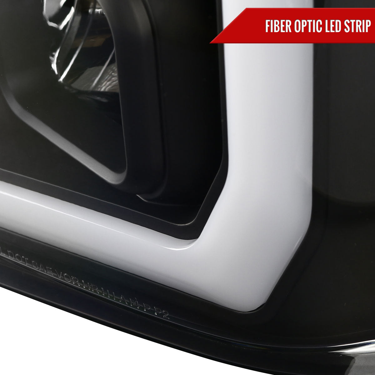 2008-2010 Ford F-250 F-350 F-450 LED C-Bar Projector Headlight (Matte Black Housing/Clear Lens)