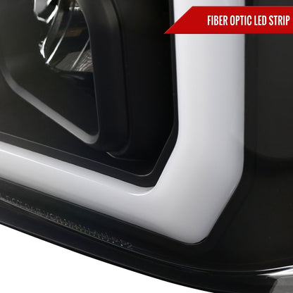 2008-2010 Ford F-250 F-350 F-450 LED C-Bar Projector Headlight (Matte Black Housing/Clear Lens)