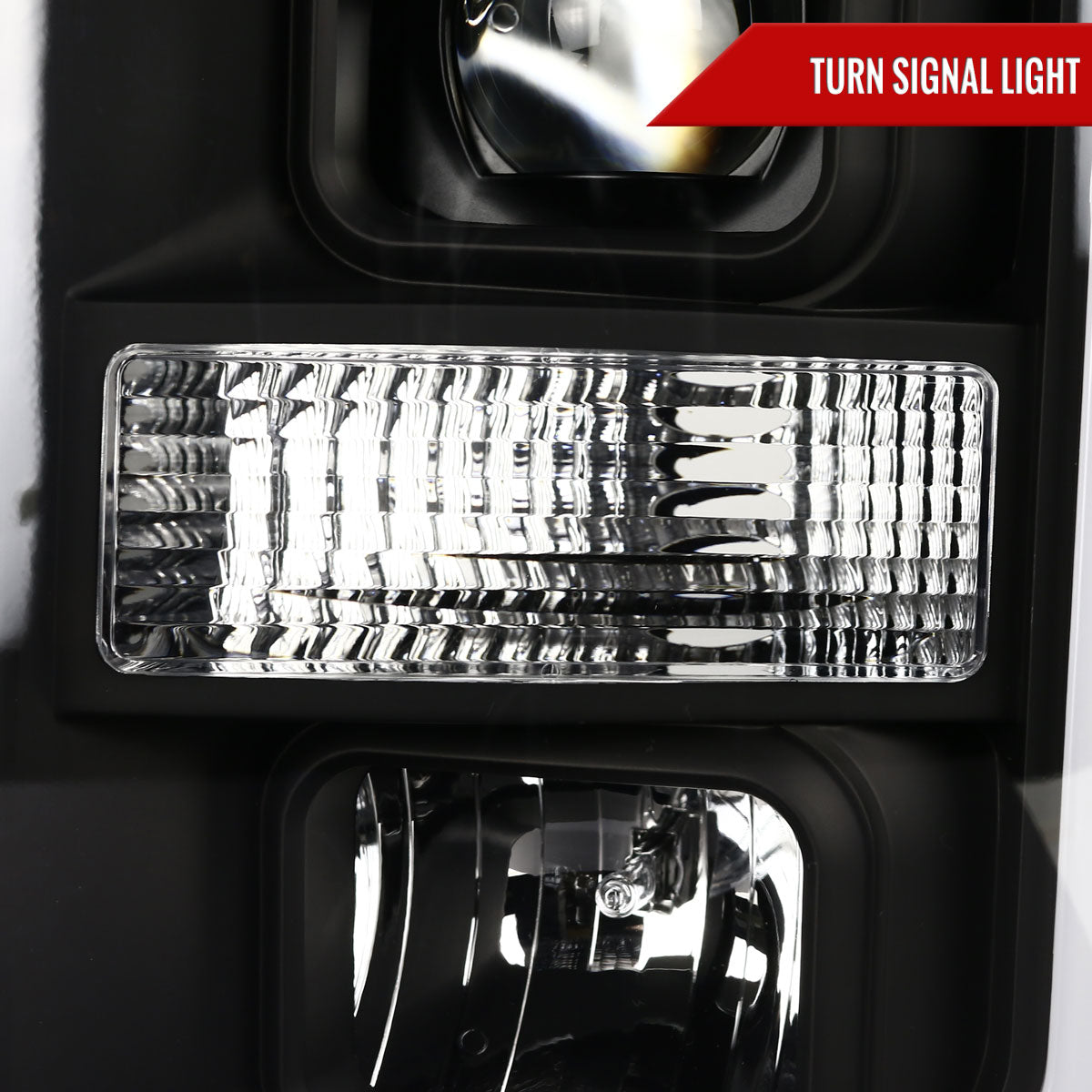 2008-2010 Ford F-250 F-350 F-450 LED C-Bar Projector Headlight (Matte Black Housing/Clear Lens)