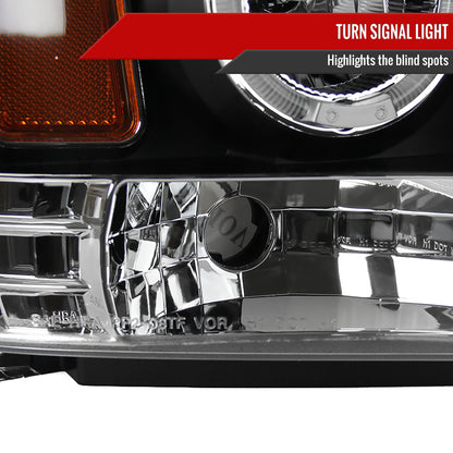 2008-2010 Ford F-250 F-350 F-450 Dual Halo Projector Headlights (Matte Black Housing/Clear Lens)