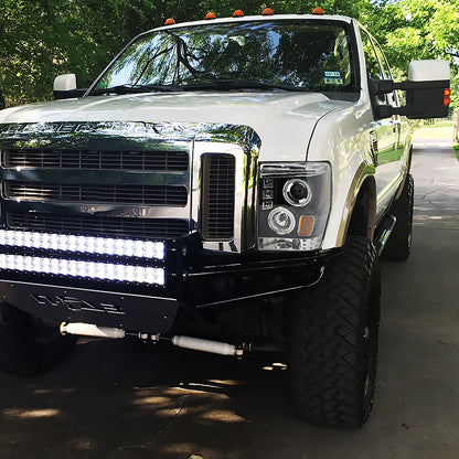 2008-2010 Ford F-250 F-350 F-450 Dual Halo Projector Headlights (Matte Black Housing/Clear Lens)