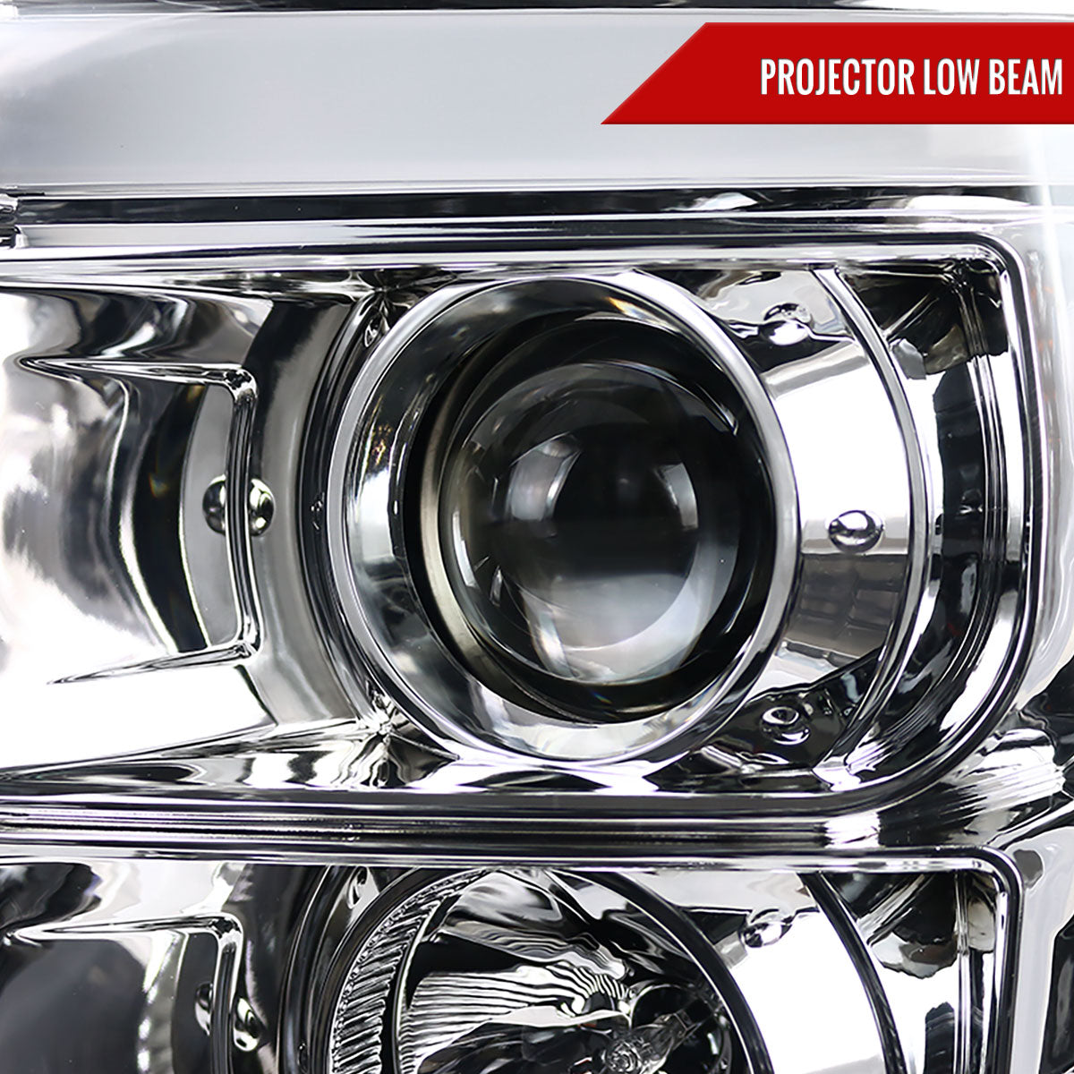 2011-2016 F-250/F-350/F-450/F-550 LED C-Bar Projector Headlights (Chrome Housing/Clear Lens)