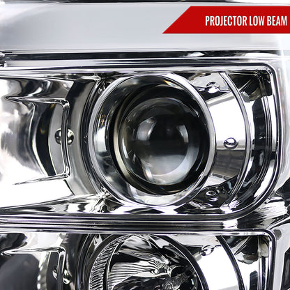 2011-2016 F-250/F-350/F-450/F-550 LED C-Bar Projector Headlights (Chrome Housing/Clear Lens)