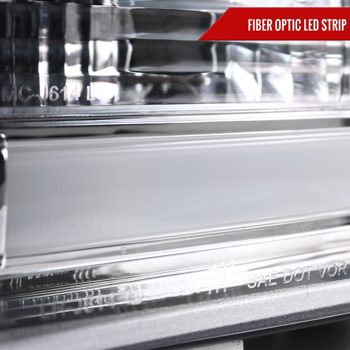 2011-2016 F-250/F-350/F-450/F-550 LED C-Bar Projector Headlights (Chrome Housing/Clear Lens)