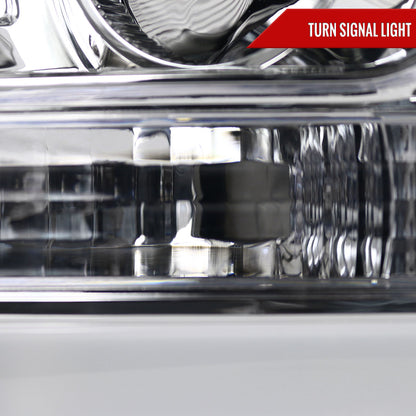 2011-2016 F-250/F-350/F-450/F-550 LED C-Bar Projector Headlights (Chrome Housing/Clear Lens)
