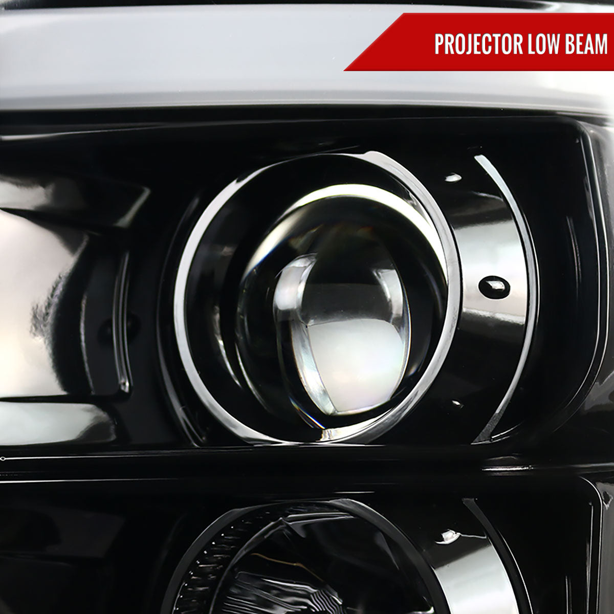 2011-2016 F-250/F-350/F-450/F-550 LED C-Bar Projector Headlights (Jet Black Housing/Clear Lens)