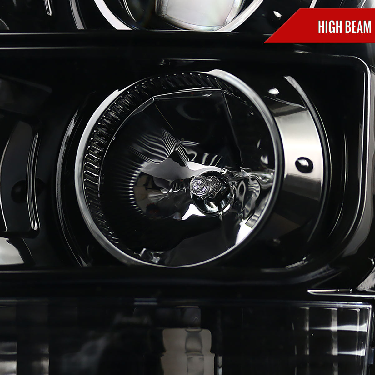 2011-2016 F-250/F-350/F-450/F-550 LED C-Bar Projector Headlights (Jet Black Housing/Clear Lens)