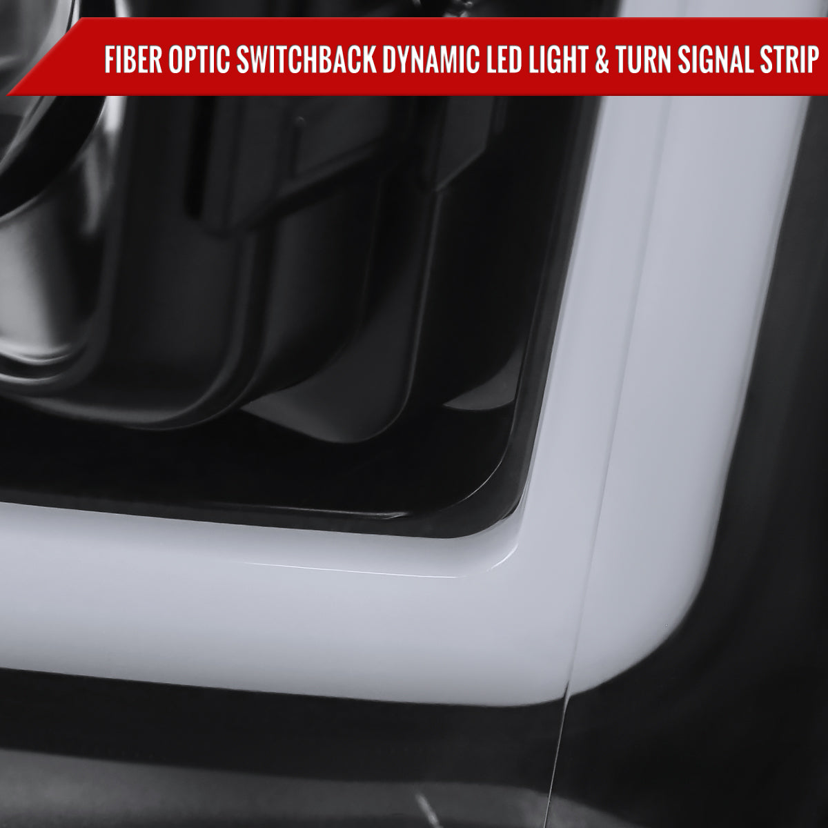 2011-2016 Ford F-250 F-350 F-450 F-550 Switchback Sequential LED C-Bar Projector Headlights (Matte Black Housing/Clear Lens)